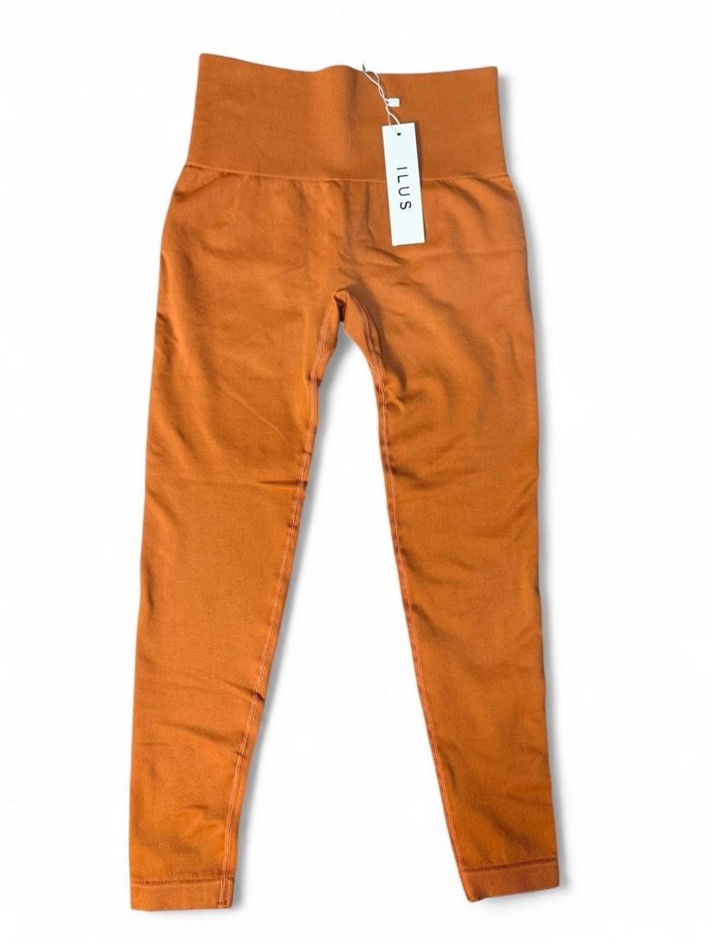 NWT ILUS Label High Waist Leggings Medium Burnt Orange Rust Workout Yoga